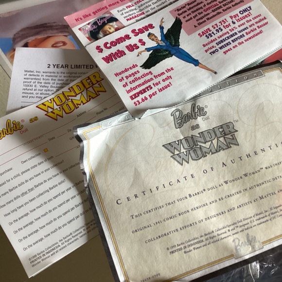 1999 Barbie as Wonder Woman. This Barbie is 25 years old she was  DC comics hero - Picture 7 of 7